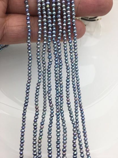 AAA 2.5-3mm black blue seed potato freshwater pearls, seed pearl, small size pearls bead wholesale, CR2-3A-5