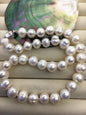 17'' AA+ 10.5-11.5mm big white potato freshwater Pearl necklace, genuine freshwater Pearl necklace, Natural Pearl Necklace, NPN1-095