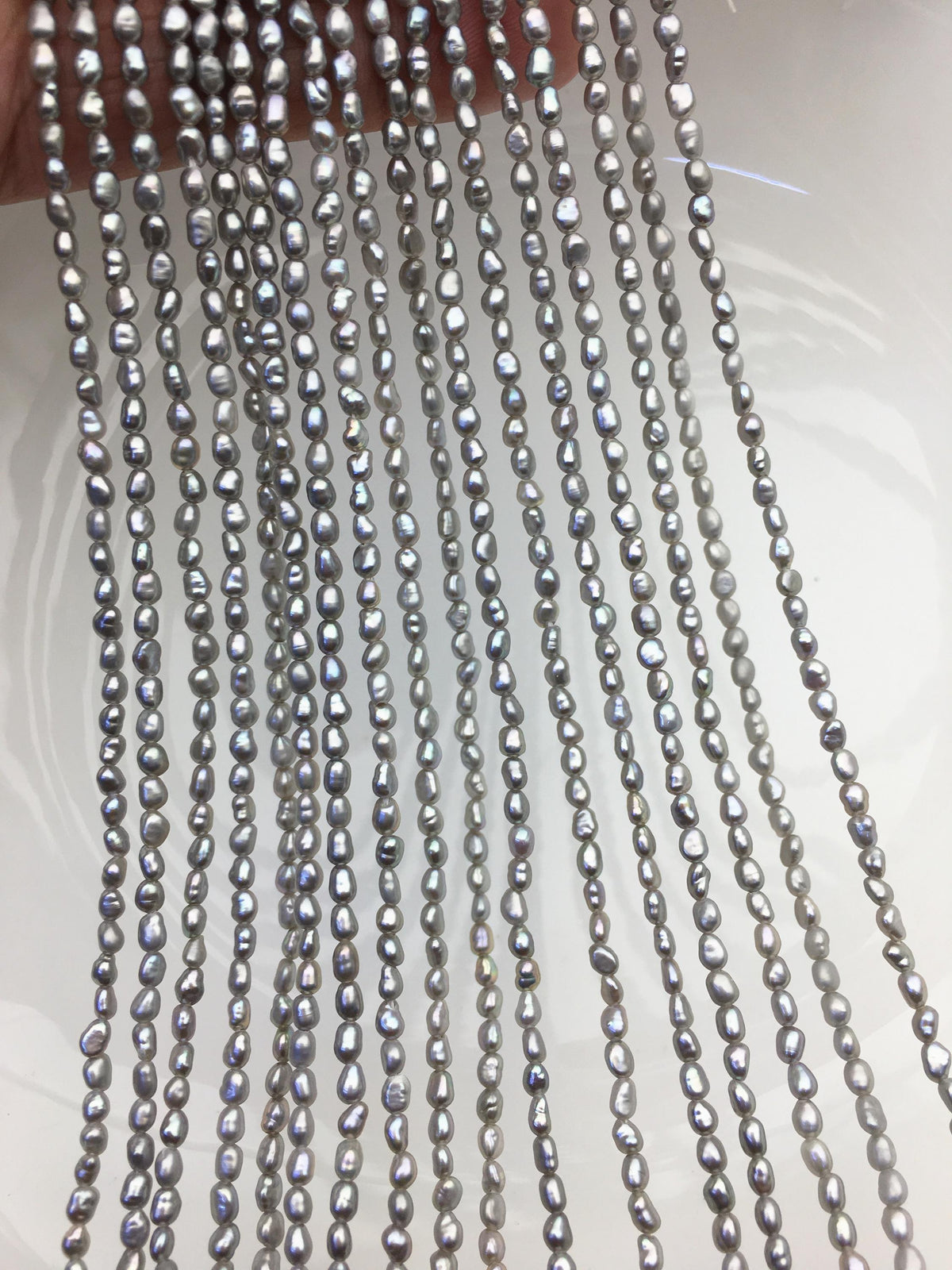 AAA 2.5-3mm gray nugget seed pearls,irregular nugget freshwater pearl strand,cheap price,pearl factory china,LM2-3A-20