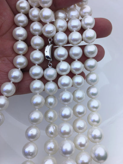 17.5 inches AA+ 11-13mm white round freshwater Pearl necklace, genuine freshwater Pearl necklace, Natural Pearl Necklace, NPN1-068