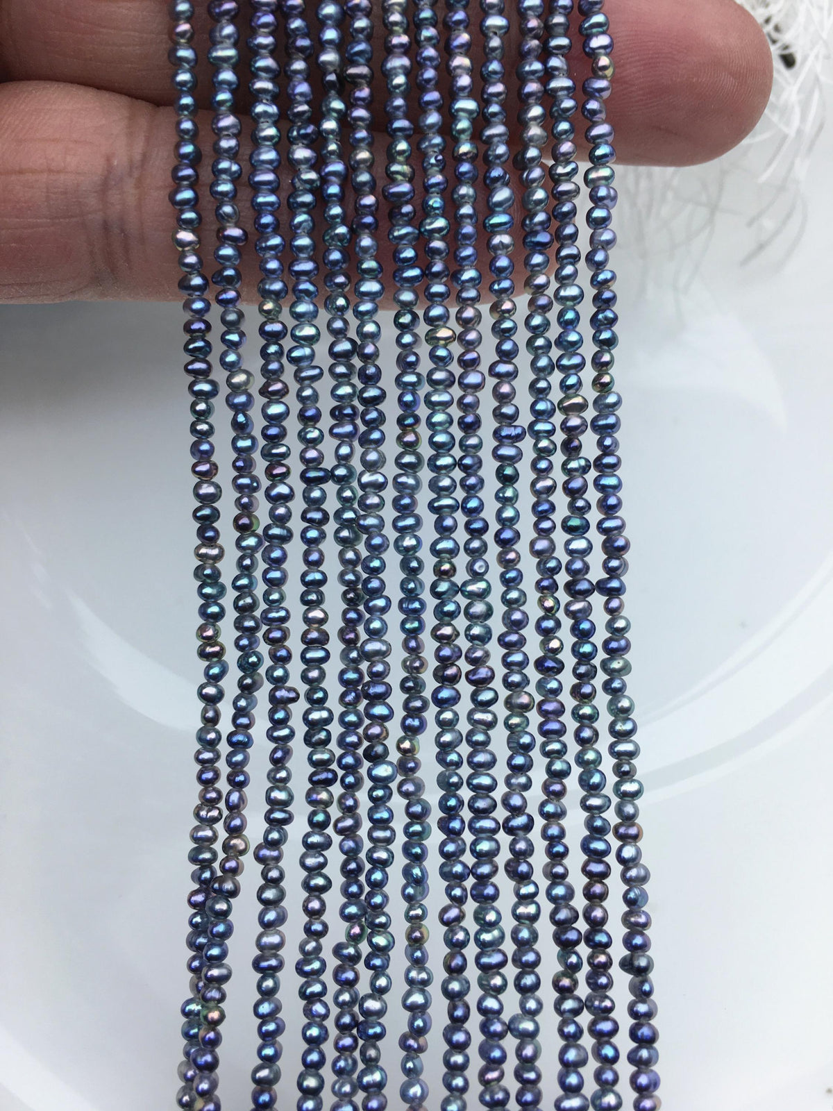 AAA 2-2.2mm deep blue black seed potato freshwater pearls,seed pearl,CR2-2A-22