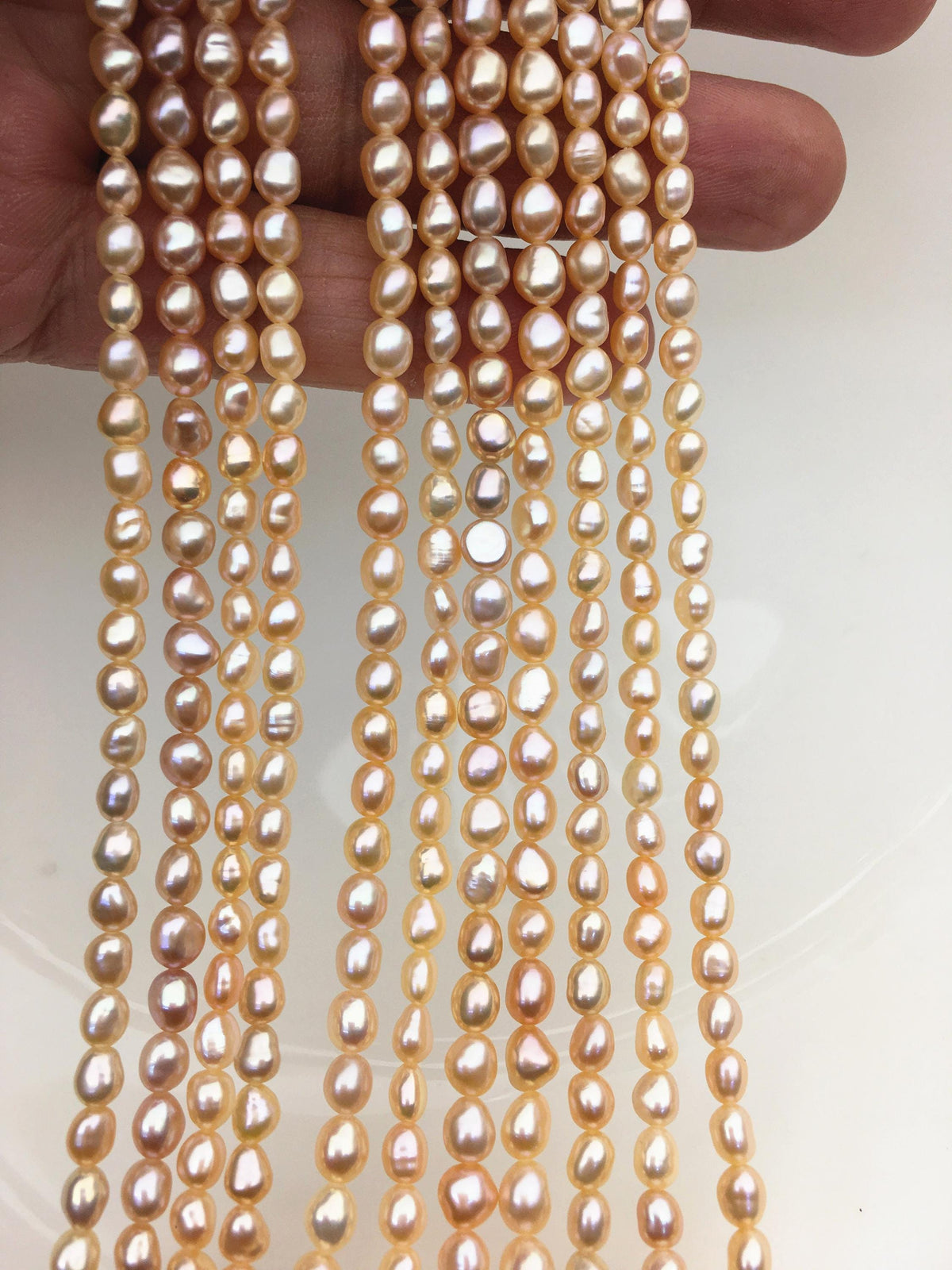 AAA 4.5-5mm Tiny pink peach nugget freshwater pearls,irregular nugget freshwater pearl strand,LM4-3A-1