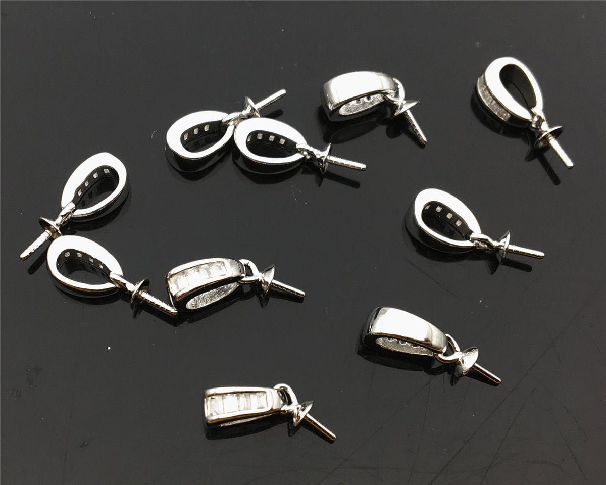 Cz zircon S925 sterling silver pendant hook, for pendant,for DIY,wholesale,ASL-P-005
