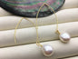 Big Hoop 11mm White nugget pearl dangle earrings,wedding pearl earrings,SE3-131-40