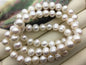 7'' 9.2-10.2mm white potato Freshwater pearl Elastic string Bracelet,B8-043
