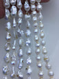 6 strands 15.5'' A- 8-11mm white flame ball pearl,FL15-2A-5-88