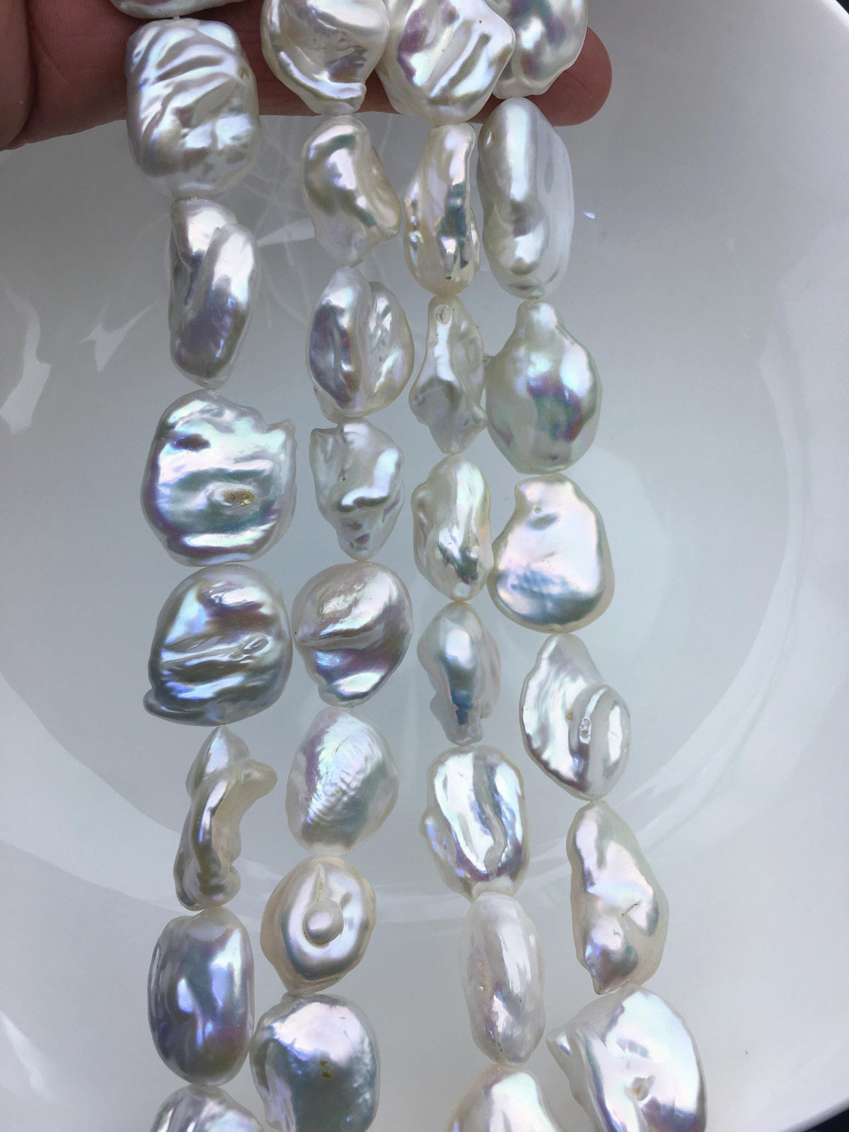 AA+ 14-16mm white thick keshi Freshwater Pearl, DIY Loose Freshwater Pearl, wholesale price, china wholesale pearl, ZS-200-112