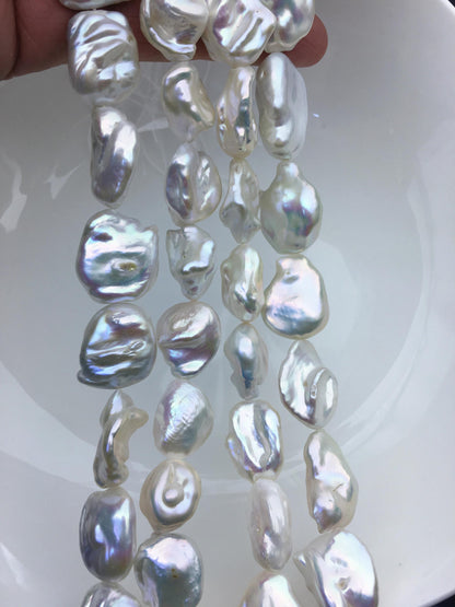 AA+ 14-16mm white thick keshi Freshwater Pearl, DIY Loose Freshwater Pearl, wholesale price, china wholesale pearl, ZS-200-112