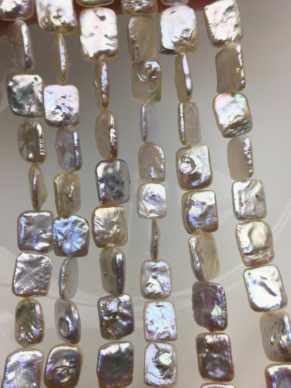 AAA 11-13x15-17mm Natural Color Rectangle Block Freshwater Pearl,ZS-119-34
