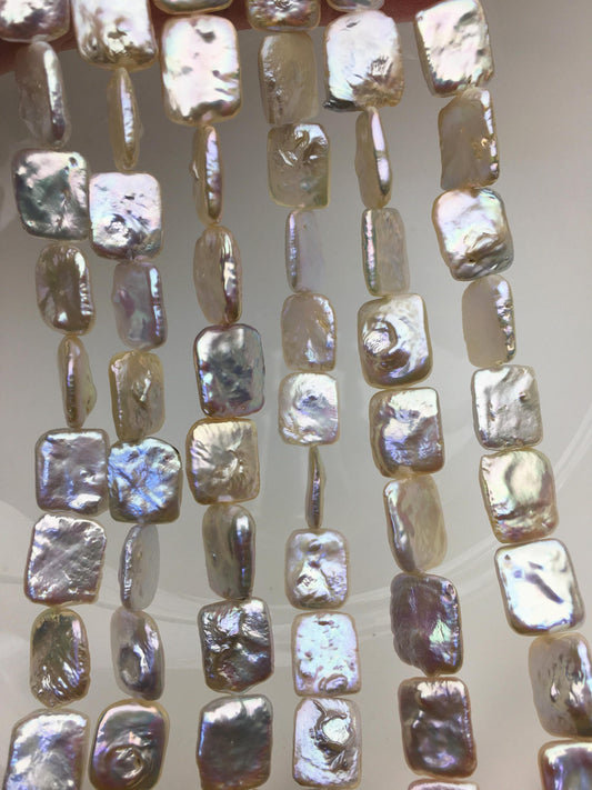AAA 11-13x15-17mm Natural Color Rectangle Block Freshwater Pearl,ZS-119-34
