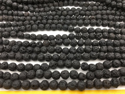 black volcano lava 4mm 6mm 8mm round beads 15.5'' Long Per Strand Size wholesale Gemstones,G13-OTH-4
