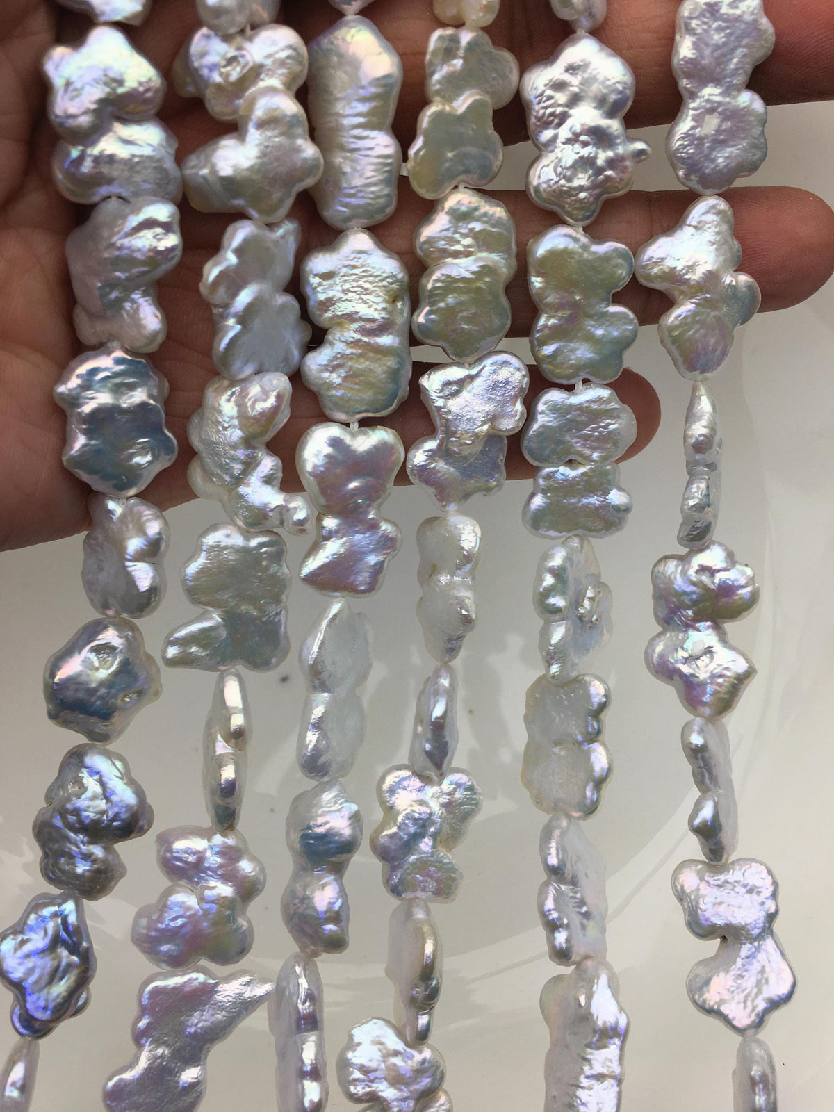 AAA 12-14mm white baroque Freshwater Pearl,ZS-119-38
