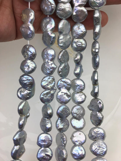 AA 11-13mm Gray Coin freshwater pearls,diy bead,flat round pearl bead,COIN12-T1