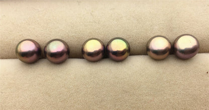 AAA+ 7.5-8.5mm Black Rainbow Pearl Stud Earrings, pearl earrings, S925 Sterling Silver, classic pearl studs, SE1-067