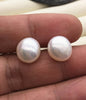 AAA 12-12.5mm big white nugget baroque Pearl Stud Earrings, freshwater pearl earrings, classic pearl studs, SE1-069-9