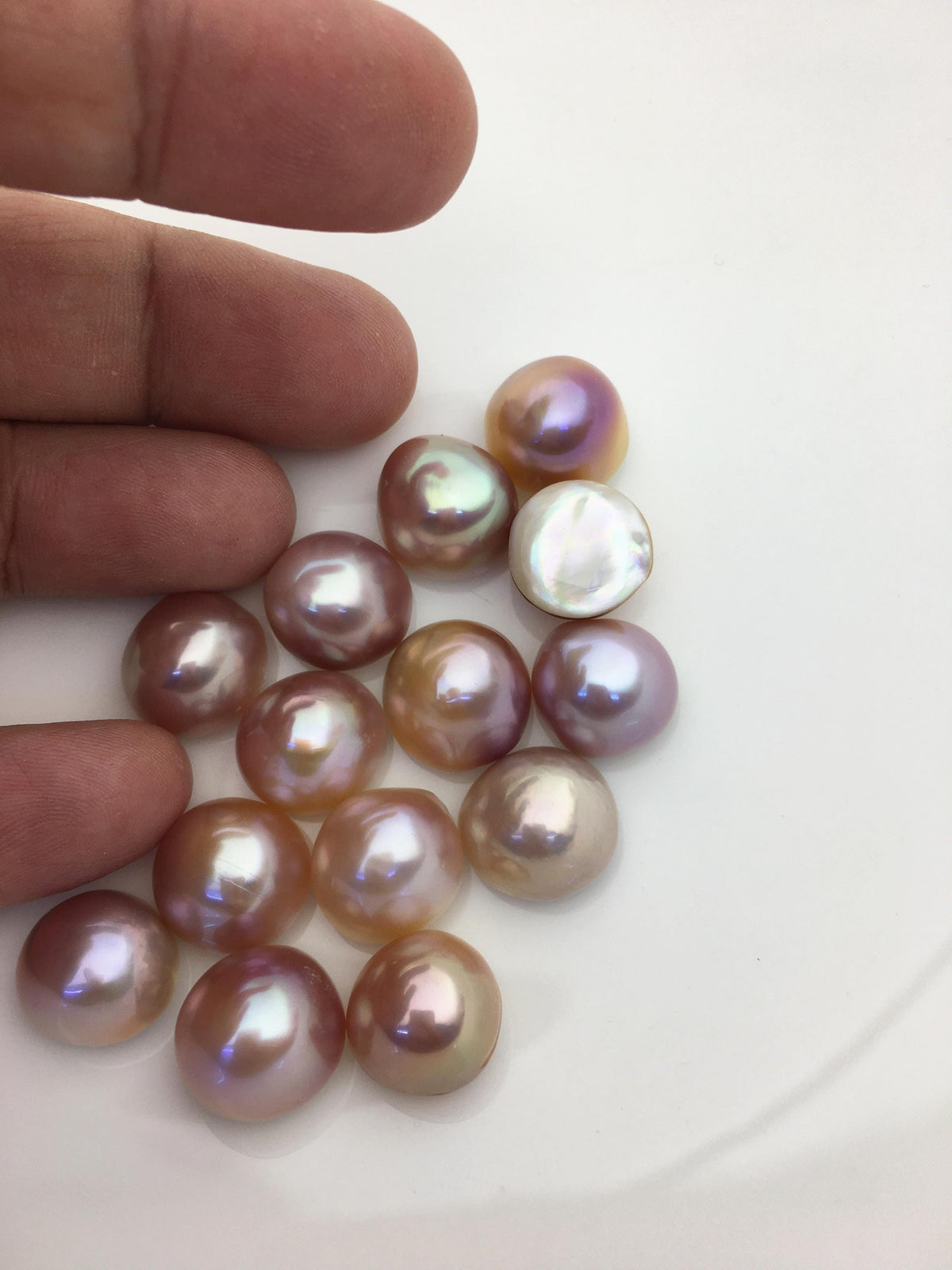 14pcs AAA 4-15mm Baroque Freshwater Mabe Natural purple Rainbow Freshwater Pearls,no hole,MB-T78