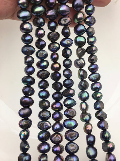 A 7-8mm black nugget freshwater pearls,LM7-T3