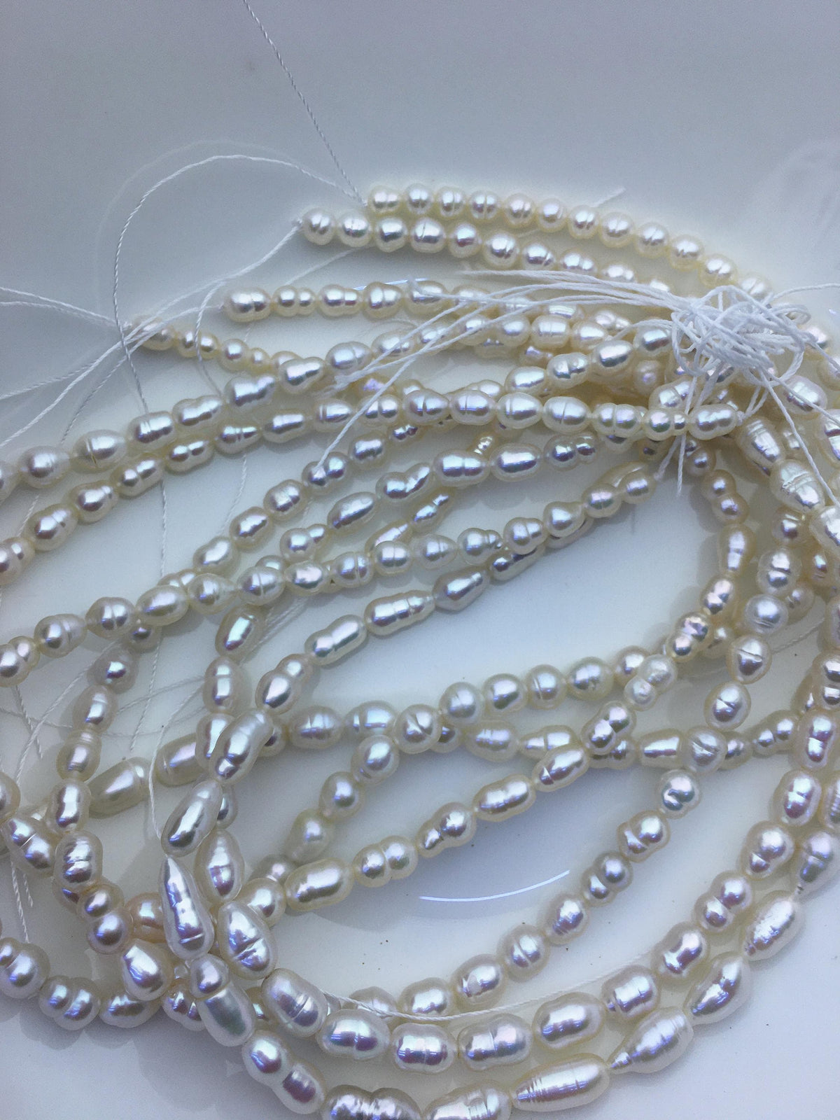 6 strands AA+ 5-7mm white rie Pearl Necklace,ZS-T20