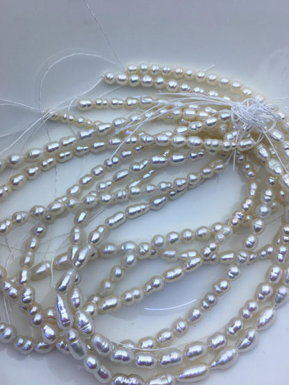 6 strands AA+ 5-7mm white rie Pearl Necklace,ZS-T20