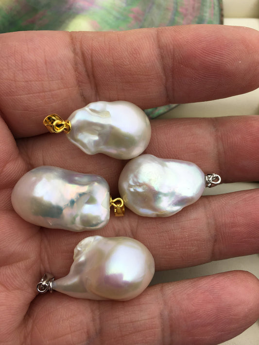 1pc AAA/AA+ 14-15x20-25mm big white baroque pearl pendant necklace,S925 Sterling silver pendant,NC1-073