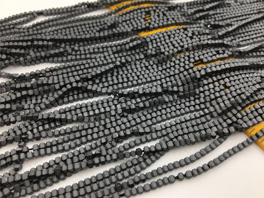 Hematite Gray Scrub beads ,2mmx2mm cube square Beads,AAA, 15.5 inches,G50-CU22-006-5
