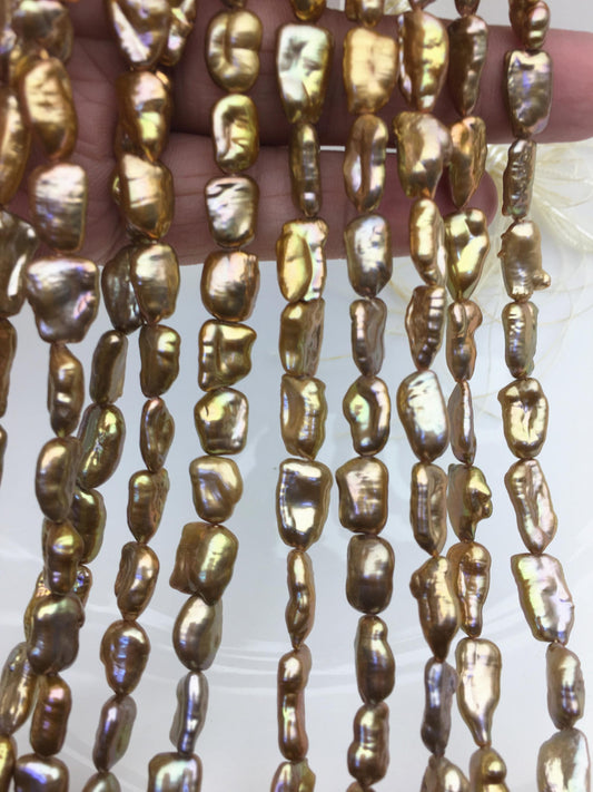 AA+ 6-7mm brown toothpick Biwa Pearl Necklace,Genuine Fresh Water Pearl,Wedding Necklace,Mothers Day,ZS-80-10-24