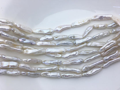 AA 6-9mm white Thick Keshi Biwa Pearl Necklace,ZS-200-120-5