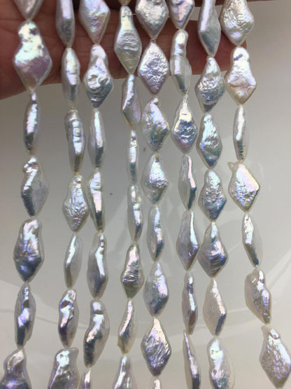 AAA 8-10mm White diamond Shape Freshwater Pearl,ZS-103-20