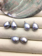 2 pairs AAA 10.3-11.3mm Gray Nugget Freshwater Pearl White loose Beads Pair,no hole,ZS-103-37-71