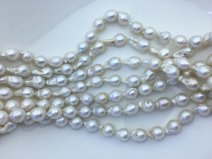 15.5'' AA 8-10mm white flame ball pearl,FL15-2A-5-74
