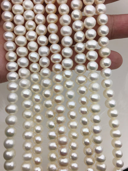 AAA 6.5-7mm white potato freshwater pearls, loose pearls,beading supplies,CR7-3A-1