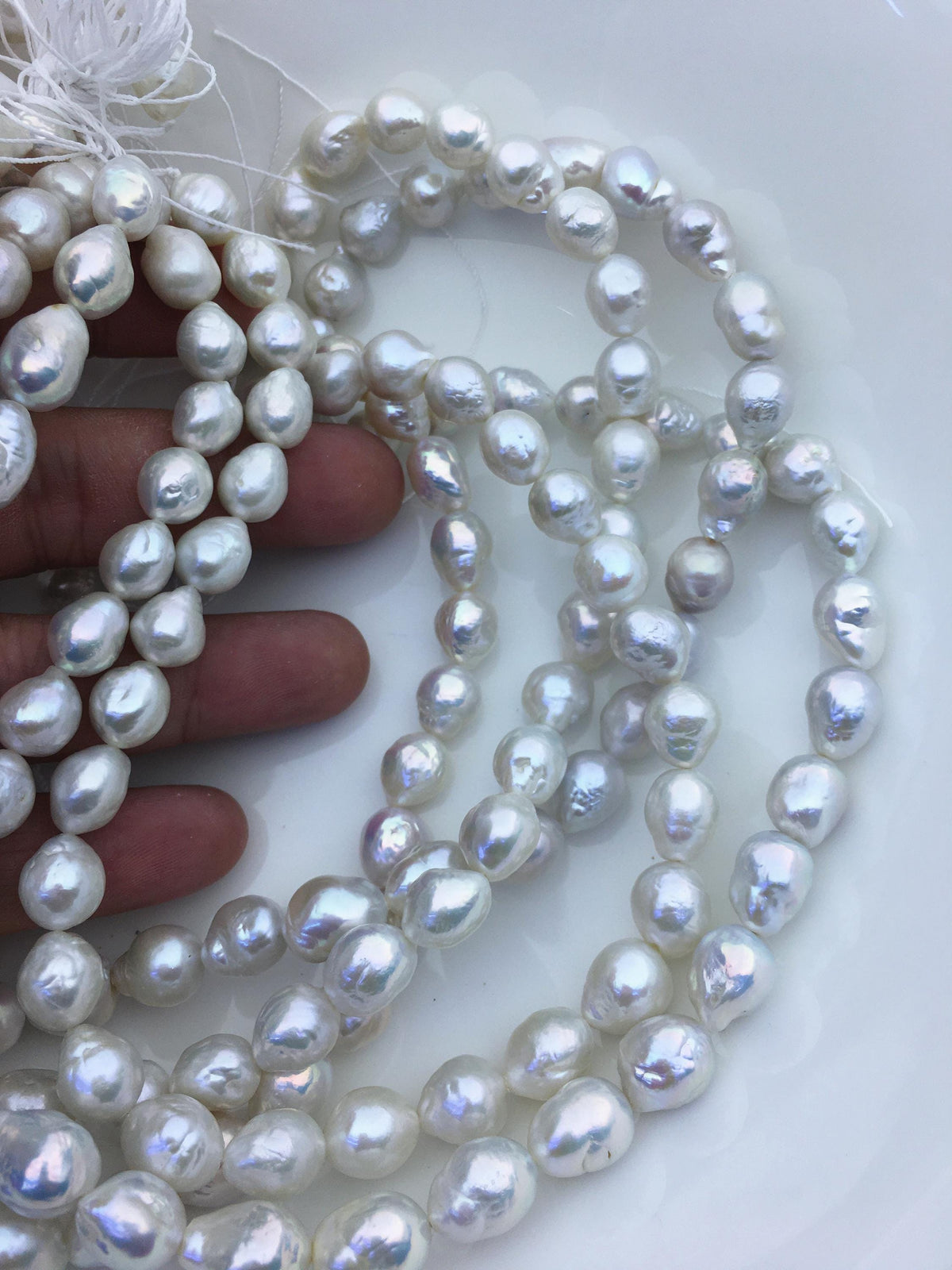 AA+ 9-11mm white baroque drop Edison Freshwater Pearl,ED12-2A-5-61