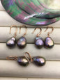 AAA 11-13mm natural rianbow drop edison pearl dangle earrings, rose gold S925 Sterling Silver earrings, wedding pearl earrings, SE3-T9-2