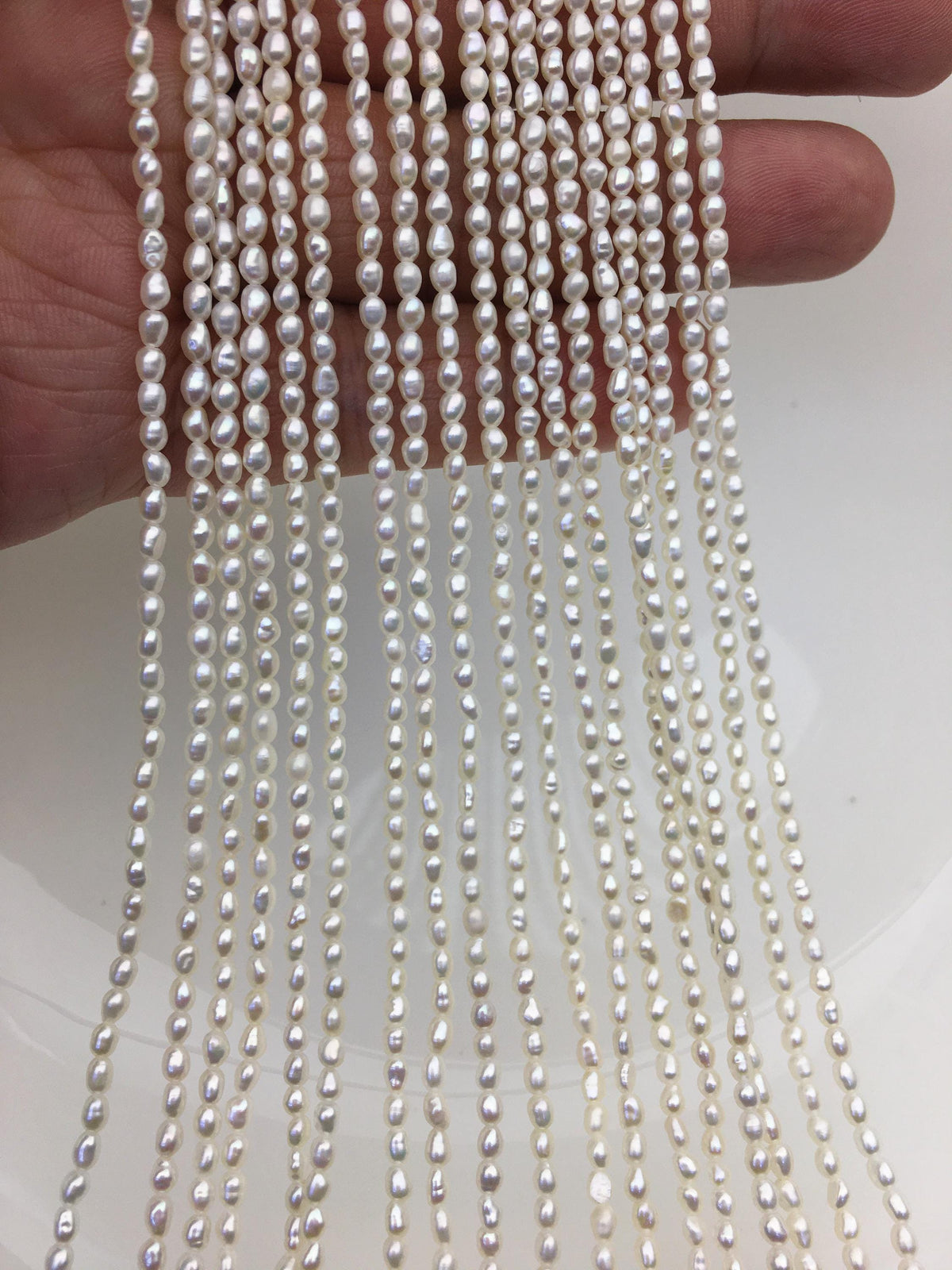 AA+ 2.5-2.8*3-4mm white rice pearls, oval loose pearl beads, diy pearl, genuine pearl, Cultured pearl, diy pearl beads, LR2-2A-1