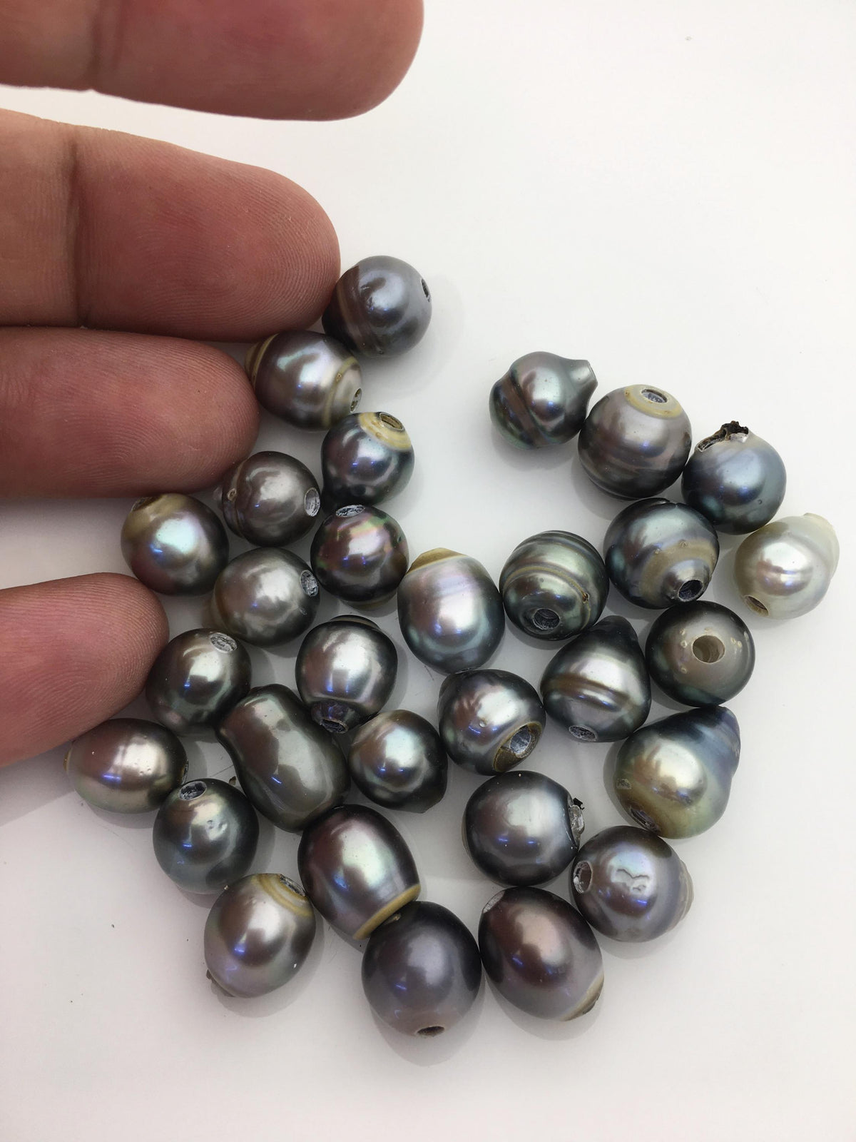 30pcs 9-11mm mix color drop Tahitian Sea Pearl,2.2mm large hole, TH-temp-026