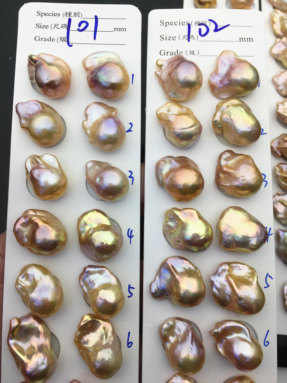 1 pair AAA 13-15mm Natural pink peach Rainbow Flame ball Pearl Pairs - large Baroque freshwater pearl pairs, Fire Ball Pearl, FL15-3A-8-27