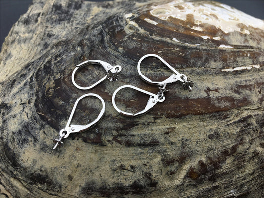 925 sterling silver ear hook with loop, lever back earrings hooks, Euro earwires, hooks findings, DIY earrings jewelry, ASL-ER-005