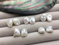 AAA 8-9mm White keshi pearls Pair, for make dangle earrings, baroque pearl, loose pearl beads, top half hole, very high luster, ZS-127-39