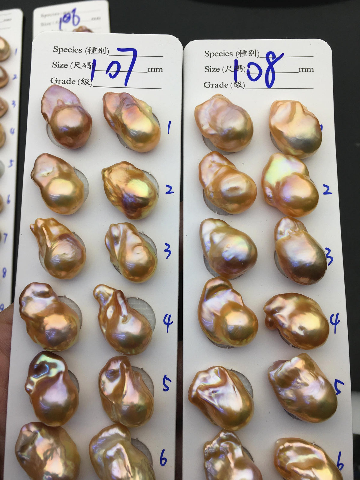 1 pair AAA 13-15mm Natural pink peach Rainbow Flame ball Pearl Pairs - large Baroque freshwater pearl pairs, Fire Ball Pearl, FL15-3A-8-28