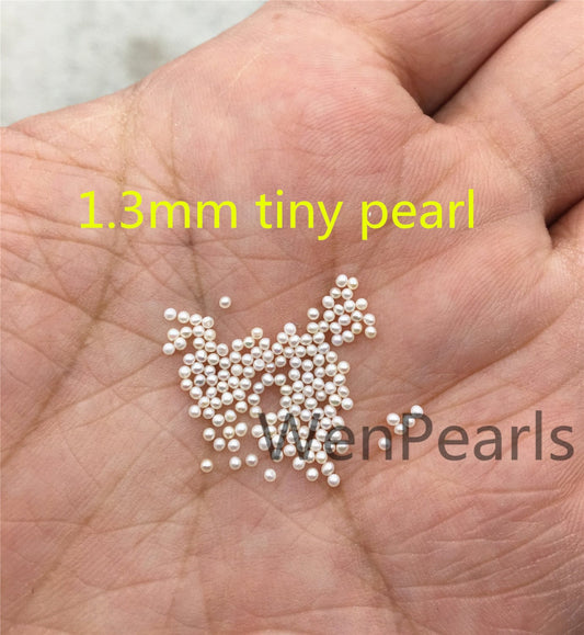 AAA 1.3-1.4mm white seed round freshwater pearls, small size white freshwater round loose pearl wholesale, tiny pearl supply, RP1-3A-2