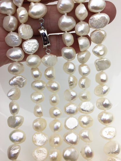 18'' AA+ 10mm White Nugget Pearl necklace, NPN1-T43