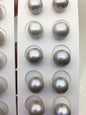 2 pairs AAA 12-13mm Gray Round edison freshwater pearl,half hole, RP12-3A-3