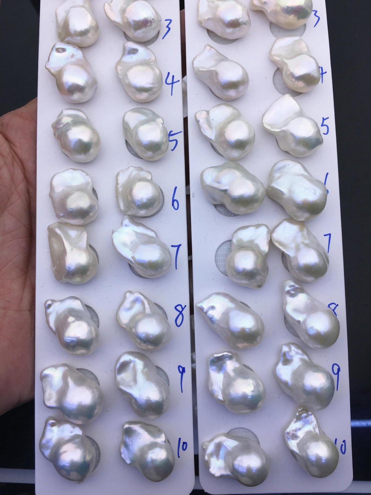 1 pair AAA 13-15x18-22mm White Flame ball Pearl Pairs-large Baroque freshwater pearl pairs,top half hole,FL15-3A-8-65