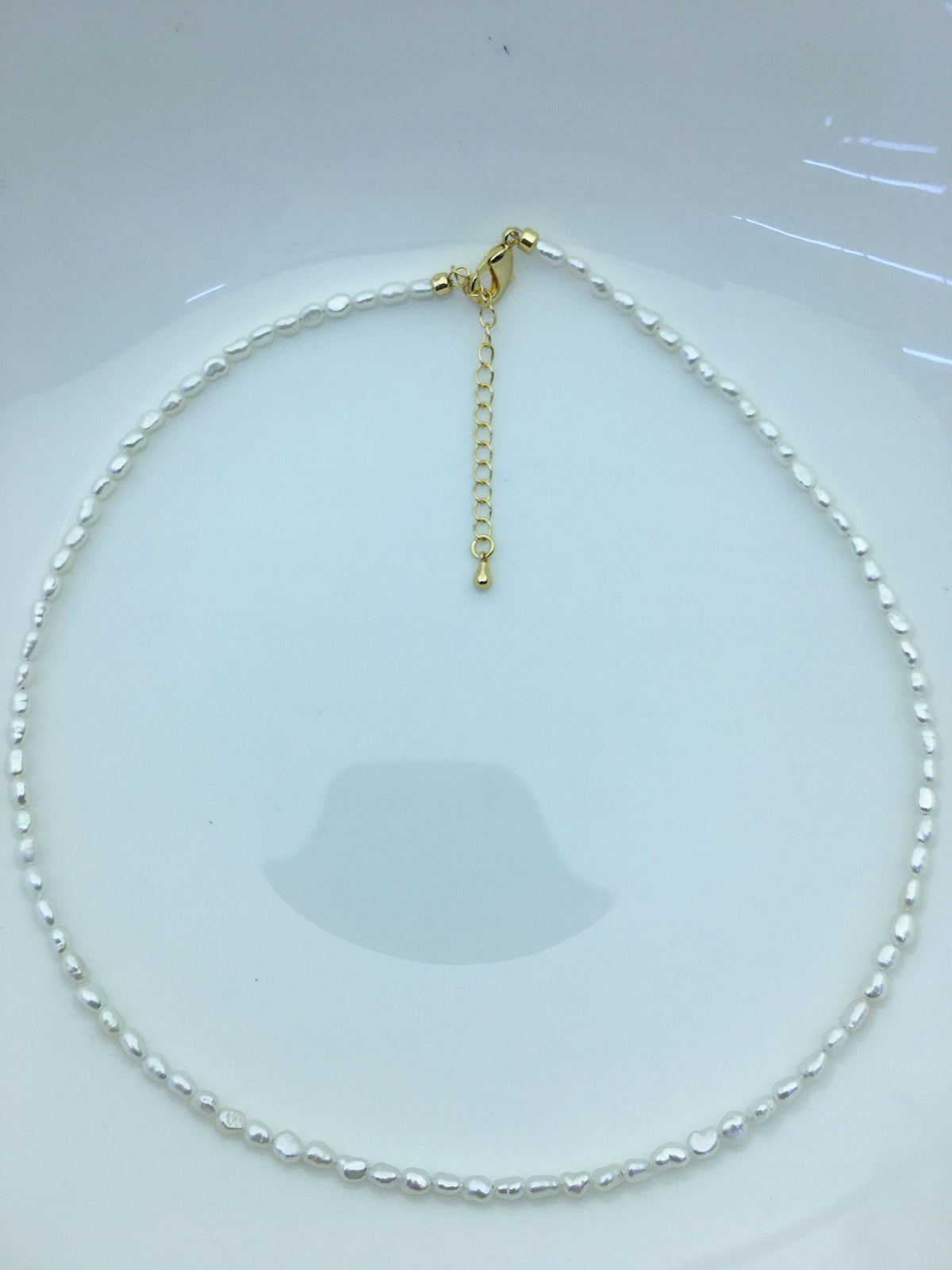 White Nugget Freshwater Pearl Necklace, 2.5–3mm, 15.8 in + 2 in Extension — NPN1-T52