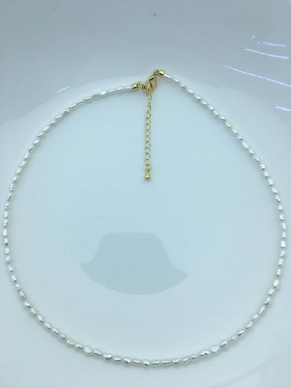 White Nugget Freshwater Pearl Necklace, 2.5–3mm, 15.8 in + 2 in Extension — NPN1-T52
