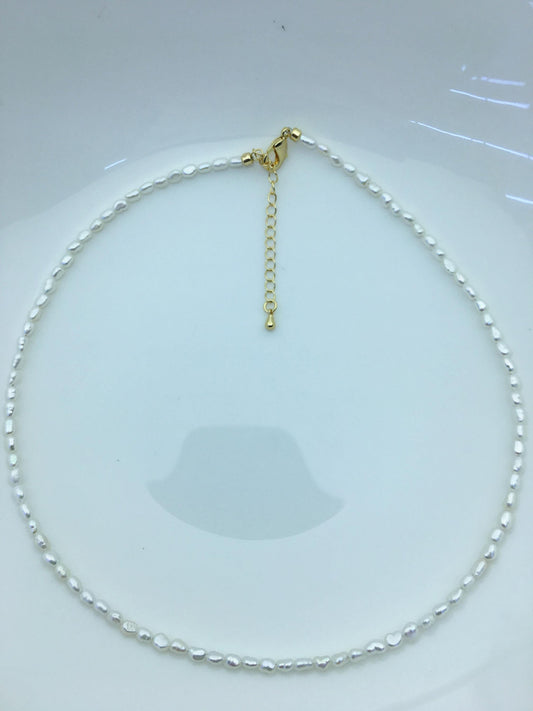 White Nugget Freshwater Pearl Necklace, 2.5–3mm, 15.8 in + 2 in Extension — NPN1-T52