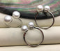 AAA white two Pearls Genuine Sterling silver ring, anniversary ring, wedding rings for women, sterling silver 925 open ring jewellery, R1-028