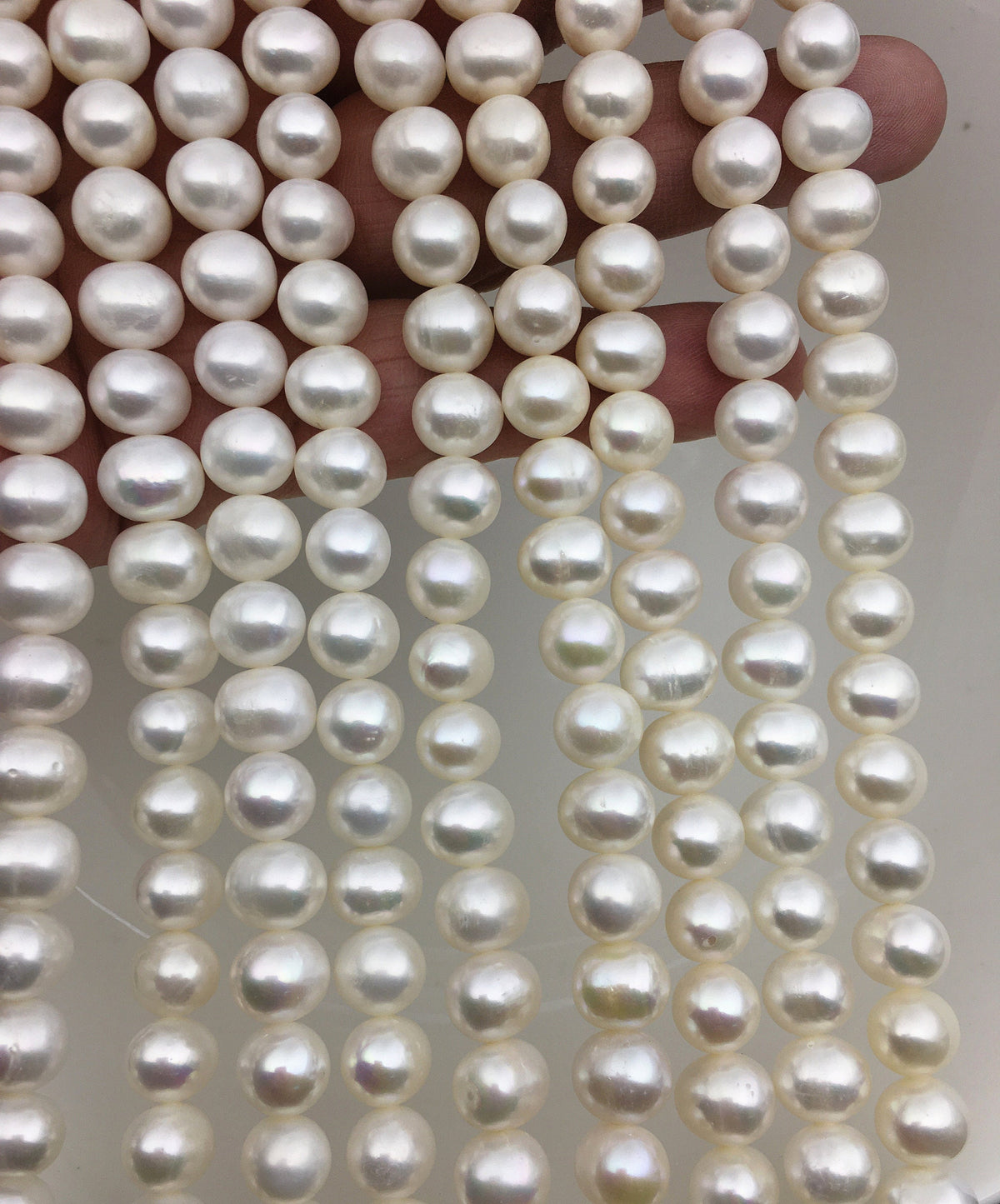 AA 9-10mm white potato freshwater pearls,2mm 3mm big hole,pearl beads wholesale,large hole pearls,CR9-2A-4