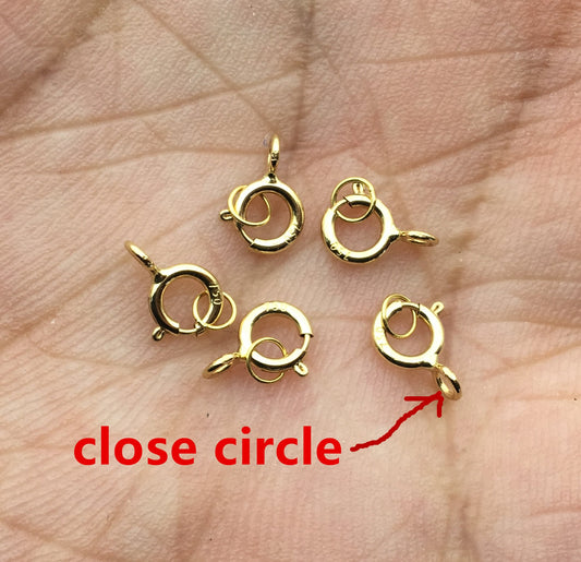 18k solid yellow gold set 4.5mm spring ring with 2.8 mm closed jump spring,ASG-CL-006