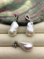 1pc AAA 14-16x25-30mm big white baroque pearl heart pendant necklace,S925 Sterling silver pendant,NC1-041-1